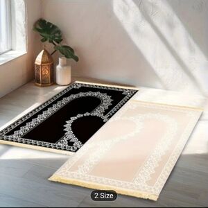 Elegant Black and Cream Prayer Rugs